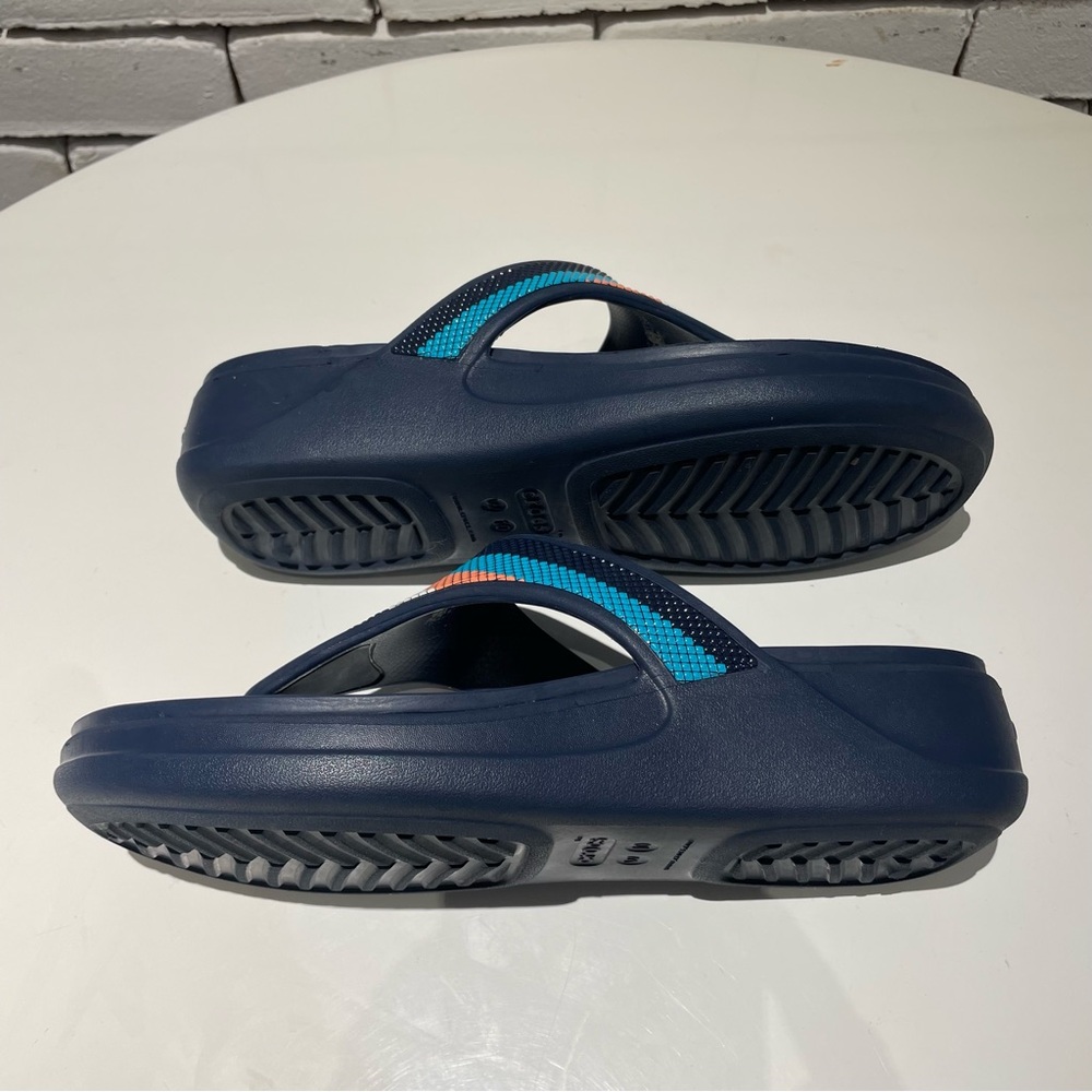 CROCS Monterey Women’s Beaded Stripe Wedge  Blue Sandals - Picture 8 of 15